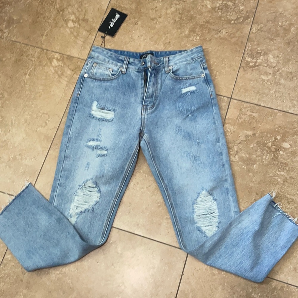 Nasty Gal Denim Distressed Jeans Size 10